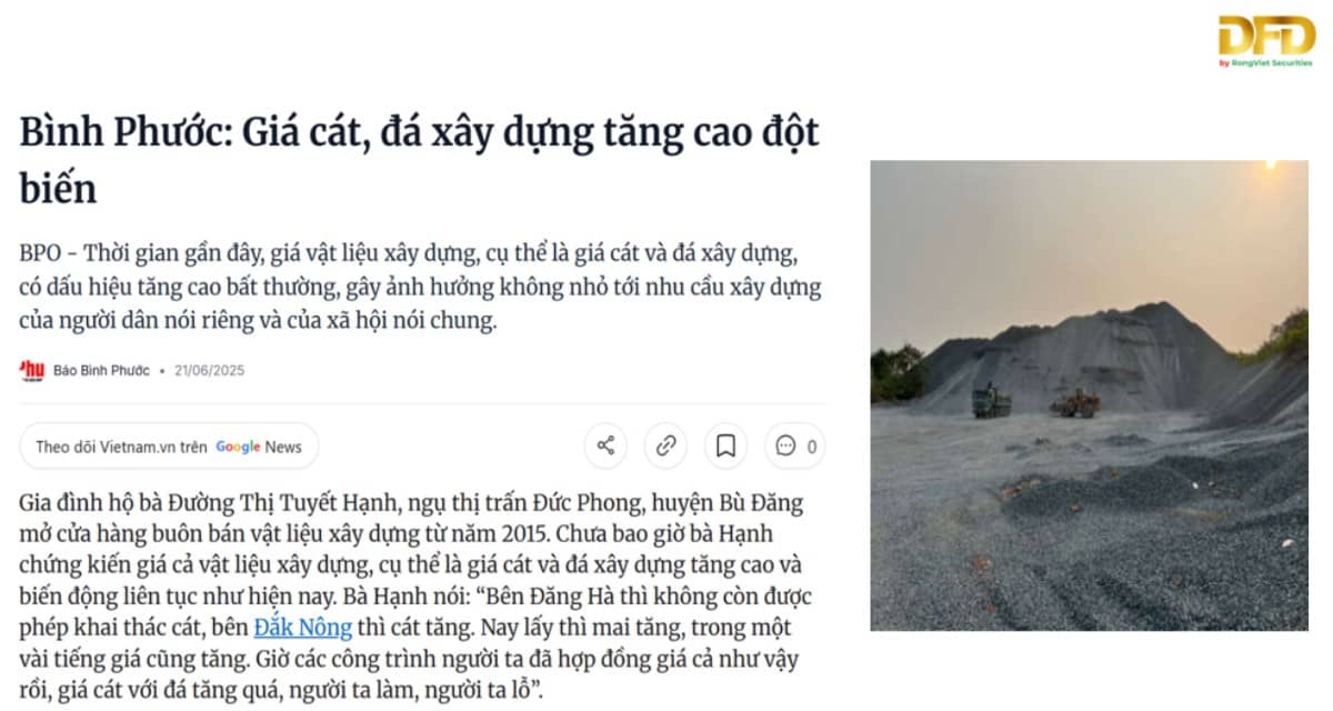 Doanh nghiệp đá xây dựng hồi sinh sau 5 năm khó khăn