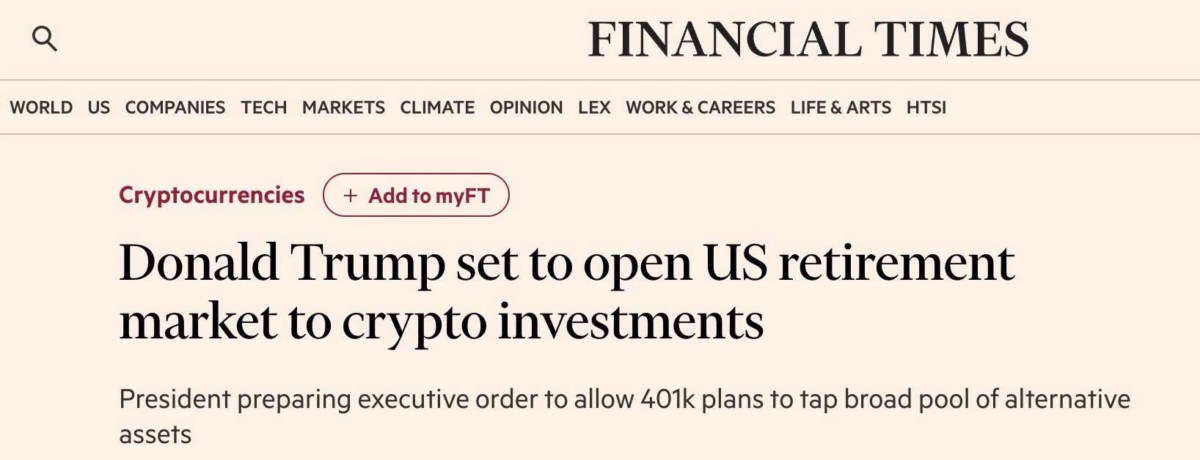 Tổng thống Trump mở rộng đầu tư hưu trí sang Bitcoin và vàng: Bước ngoặt chính sách tài chính Mỹ?