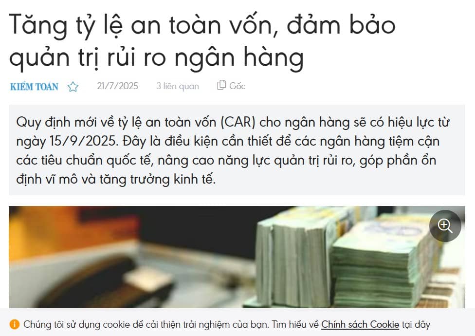 Thông tư 14/2025: Cuộc chạy đua tăng vốn của nhóm Ngân hàng