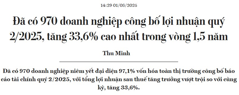 5 Cổ Phiếu Báo Lãi Khủng Quý 2 - Tăng Vượt Đỉnh Trong Quý 3
