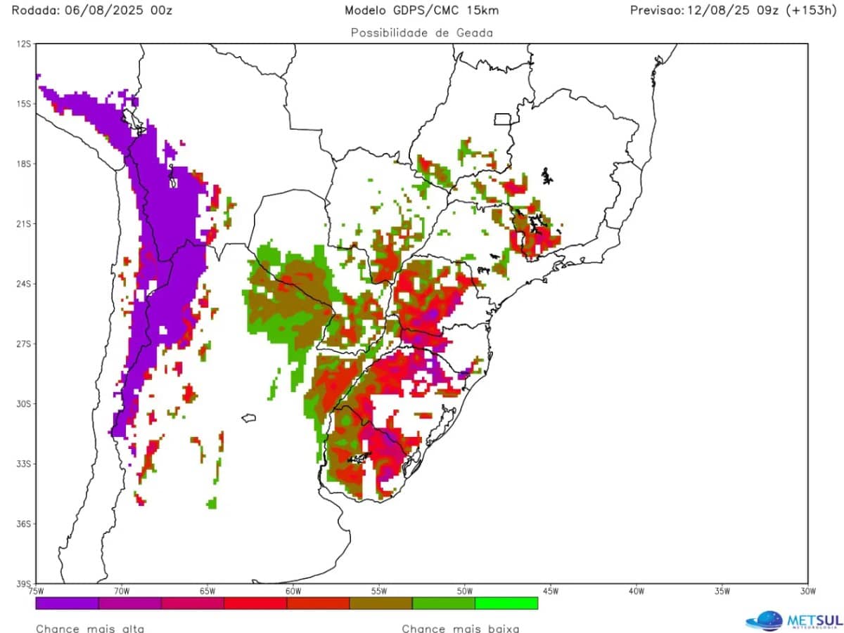 KHỐI KHÍ LẠNH MẠNH SẼ ẢNH HƯỞNG ĐẾN 10 BANG CỦA BRAZIL, GÂY RA SƯƠNG GIÁ VÀ CÓ THỂ CẢ TUYẾT. Khối khí  ...