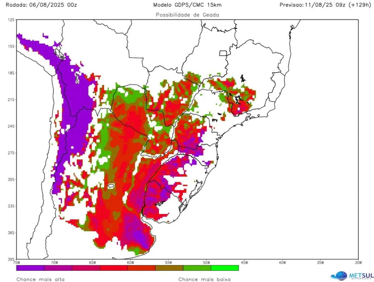 KHỐI KHÍ LẠNH MẠNH SẼ ẢNH HƯỞNG ĐẾN 10 BANG CỦA BRAZIL, GÂY RA SƯƠNG GIÁ VÀ CÓ THỂ CẢ TUYẾT. Khối khí  ...