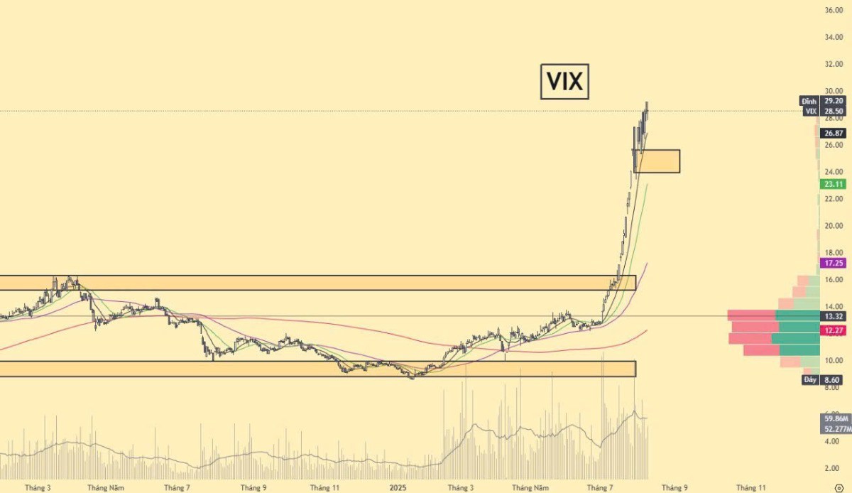 Hỗ trợ Cổ phiếu Chứng khoán mạnh: VIX CTS SHS SHS