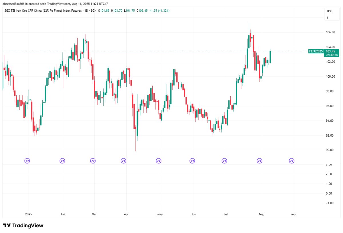 Quặng sắt tăng giá sau thông tin các nhà máy thép Trung Quốc tạm dừng sản xuất