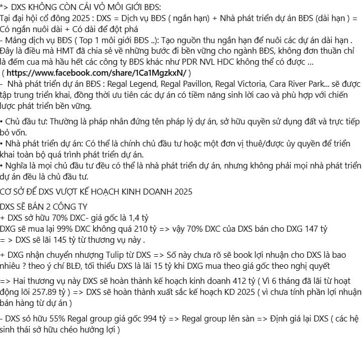 DXS CÓ LÀ PHIÊN BẢN MỚI TRONG TƯƠNG LAI CỦA DXG !. BÀI VIẾT TRÍCH DẪN TỪ FACEBOOK Hà Minh Tuấn.  ...