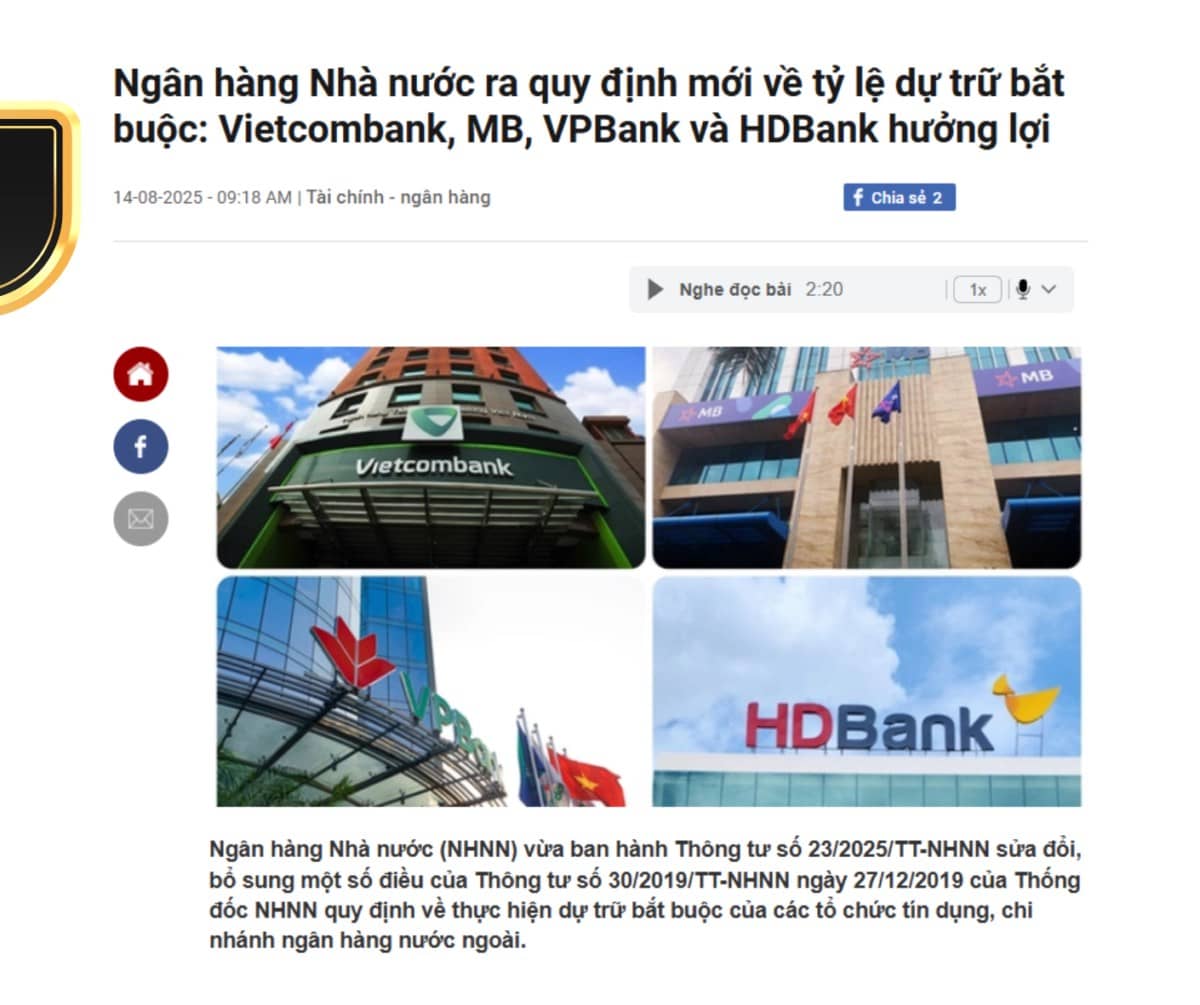 SBV ra “đòn bẩy” chưa từng có – 400.000 tỷ sắp được bơm ra, tín dụng 2025 có thể vượt 25%!