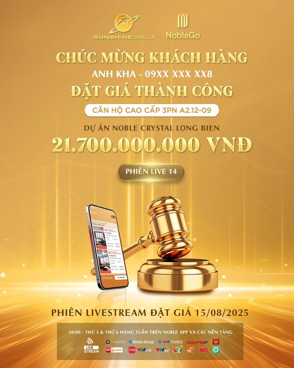 Livestream Sunshine Group 15/8: Sky Villa hàng hiệu chốt deal 21,7 tỷ đồng; khán giả thứ 3 trúng giải  ...