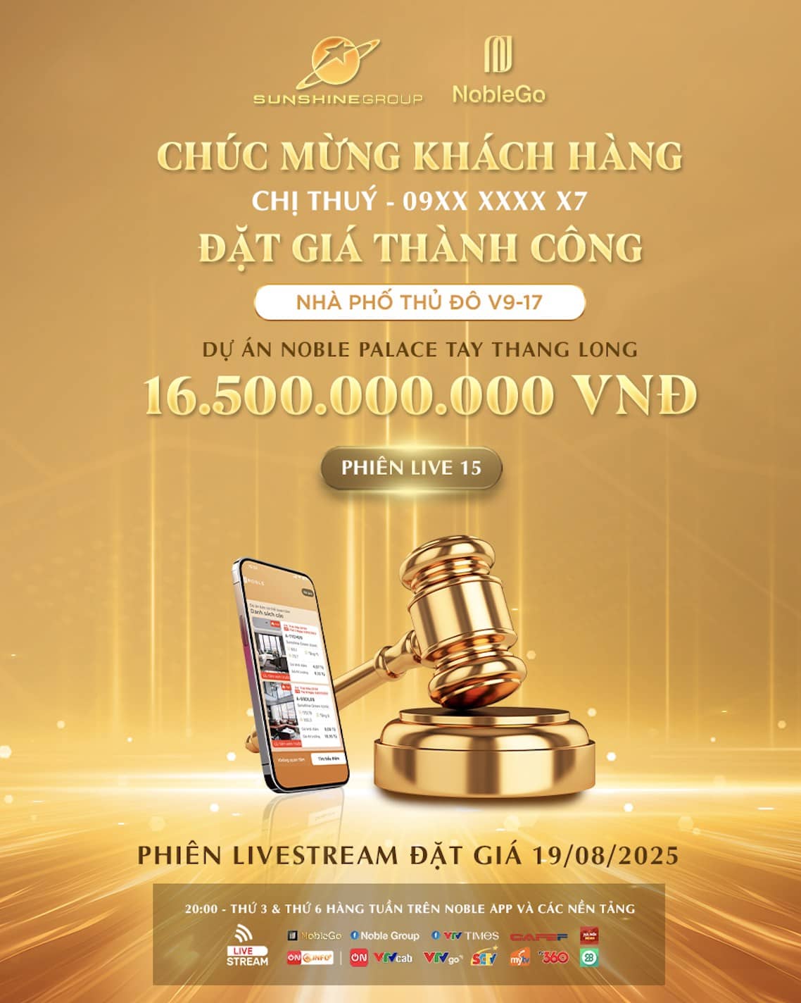 Khách chốt deal nhà phố giá hời tại livestream 19/8 của Sunshine Group. Livestream Sunshine Group ngày  ...