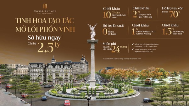 Noble Palace Tay Thang Long công bố chính sách “Mừng Tết Độc Lập” – Quà tặng 280 triệu đồng cho