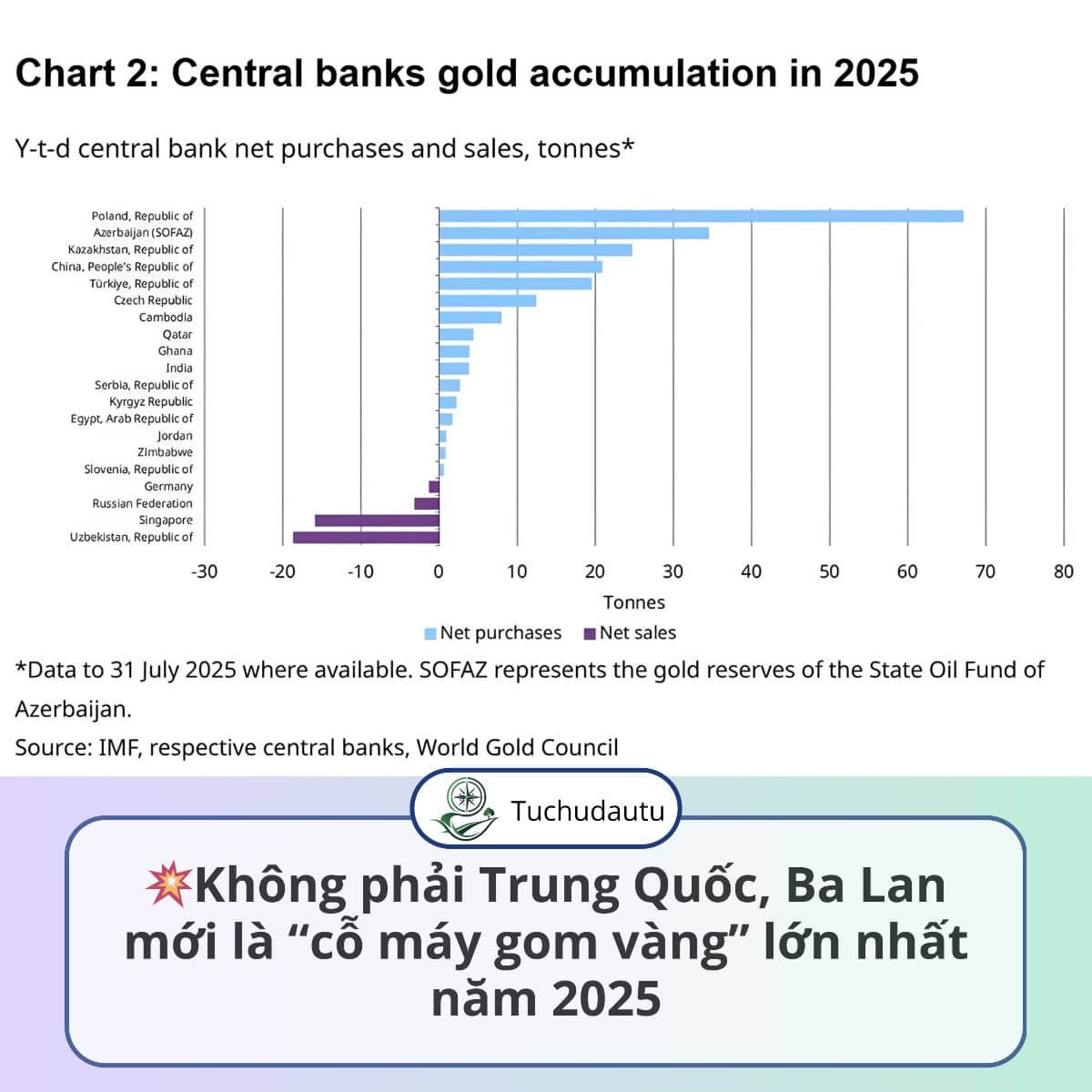 💥 Không phải Trung Quốc, Ba Lan mới là “cỗ máy gom vàng” lớn nhất năm 2025