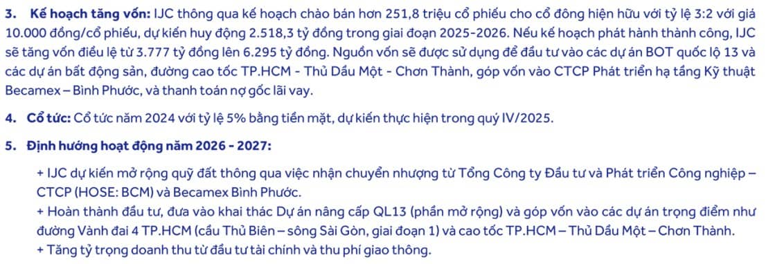 Tiềm năng nội tại của IJC và cơ hội đầu tư quyền mua cổ phiếu phát hành ngày 17/09/2025