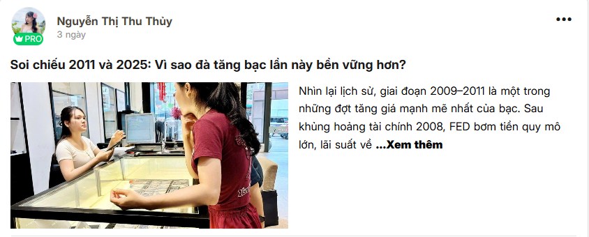 Vì sao mình chọn mua bạc?