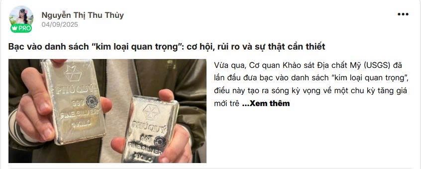 Vì sao mình chọn mua bạc?