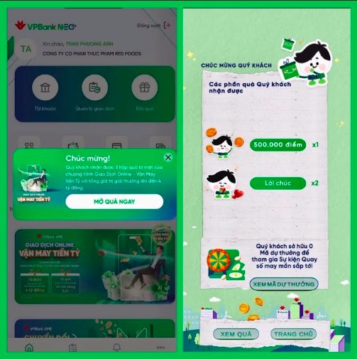 “Giao dịch online, Vận may tiền tỷ” của VPBankSME: Tỷ lệ quay thưởng trúng quà đạt xấp xỉ 90%