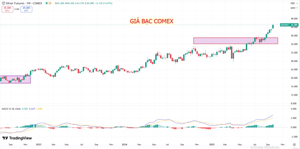 Thị trường bạc tháng 9/2025: Động lực tăng trưởng mạnh từ công nghiệp hay trú ẩn an toàn?