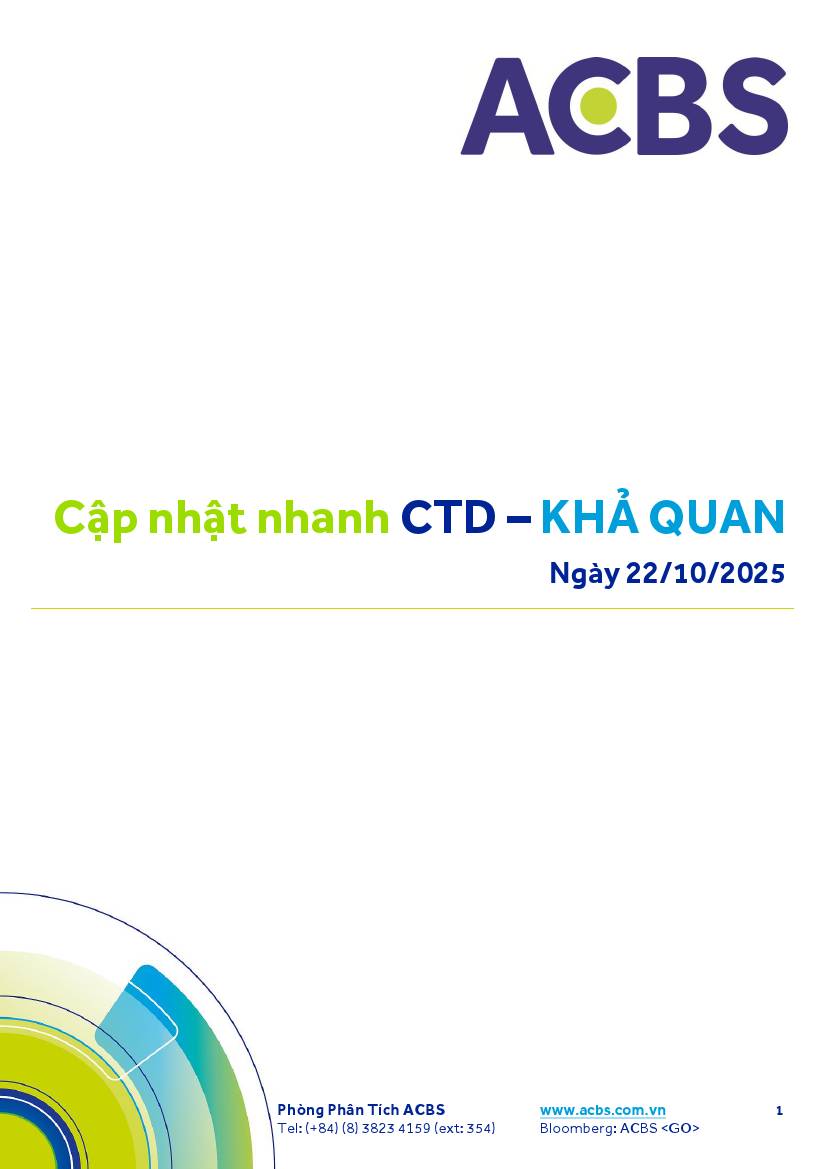 CTD: Khuyến nghị KHẢ QUAN với giá mục tiêu 96,000 đồng/cổ phiếu