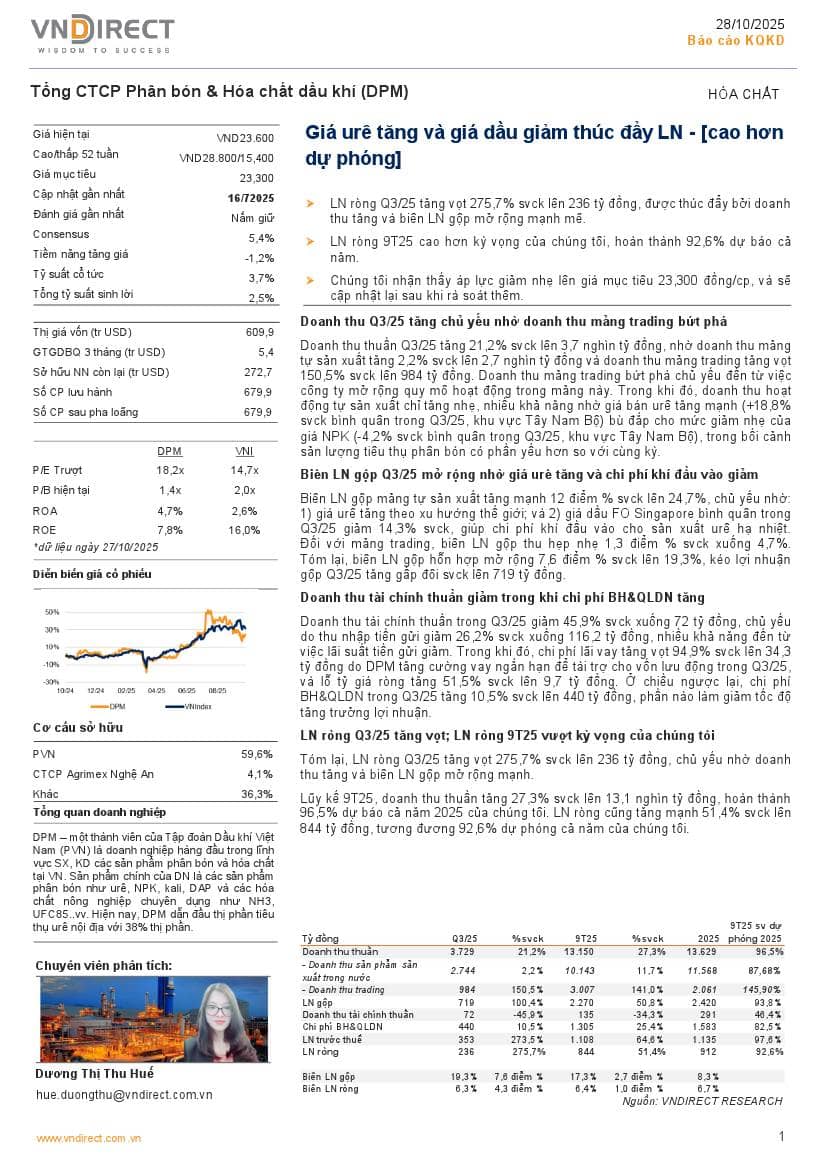 DPM: Báo cáo cập nhật KQKD Q3/2025
