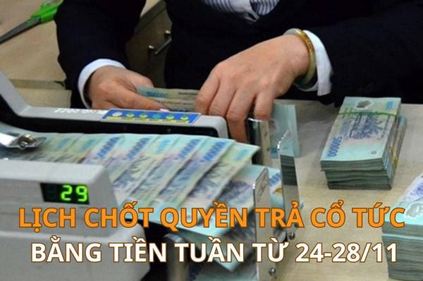 Cổ tức tuần 24–28/11: HGM nổi bật với mức chi trả 85%