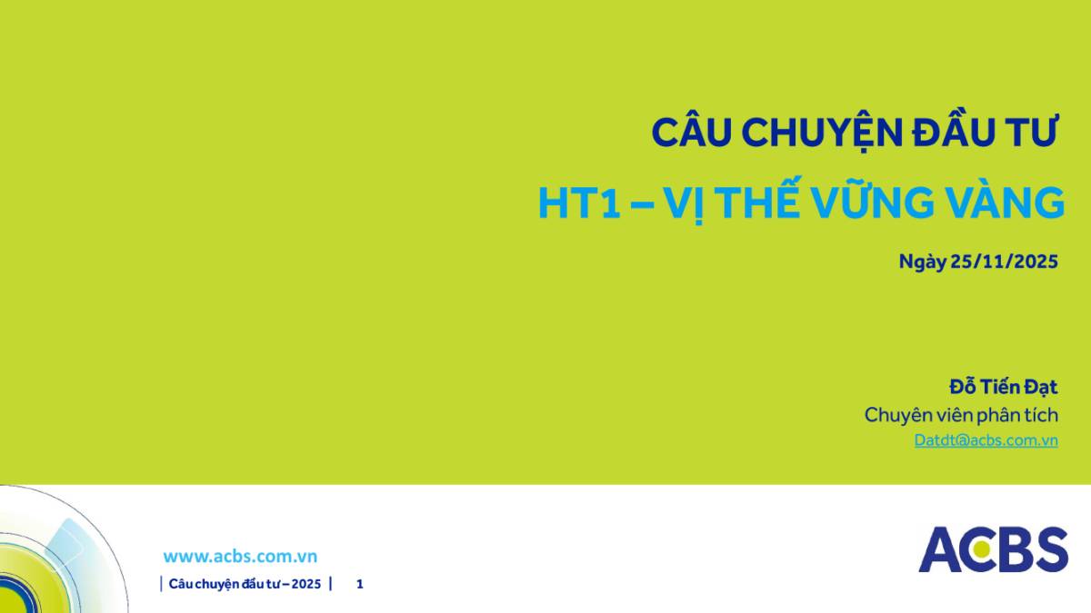 HT1: Khuyến nghị MUA với giá mục tiêu 20,800 đồng/cổ phiếu