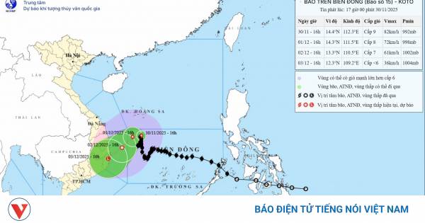 Bão số 15 suy yếu thành vùng áp thấp trước khi vào Gia Lai – Khánh Hòa