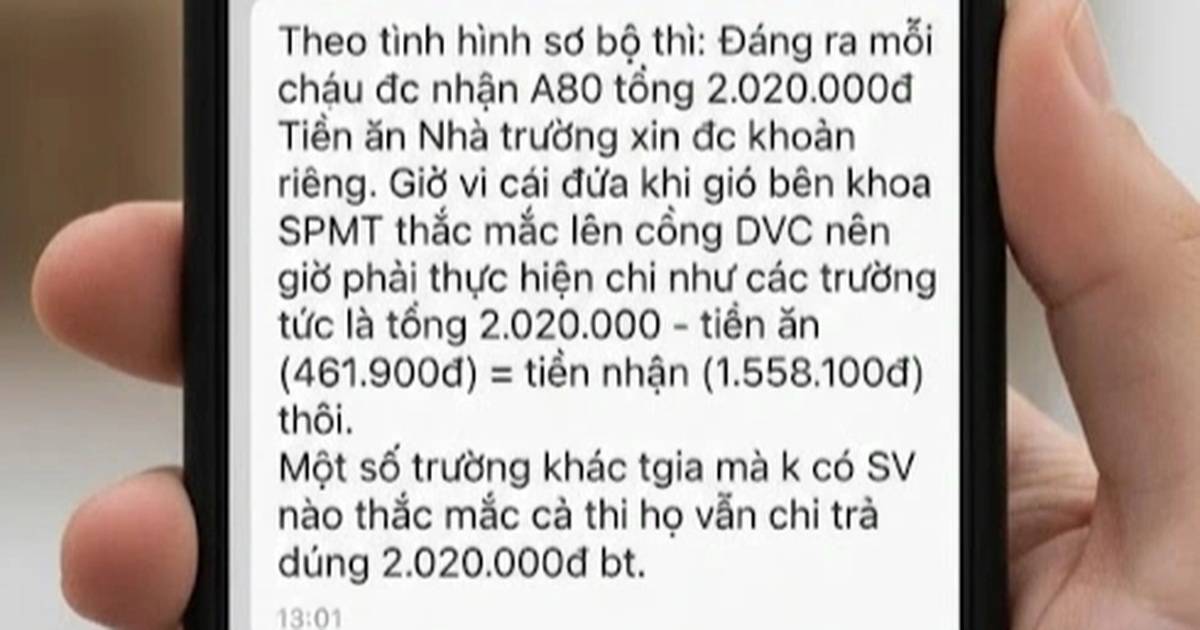 Nhiều sinh viên vẫn chưa nhận tiền bồi dưỡng A80, phải ký xác nhận trừ gần 500.000 đồng tiền ăn