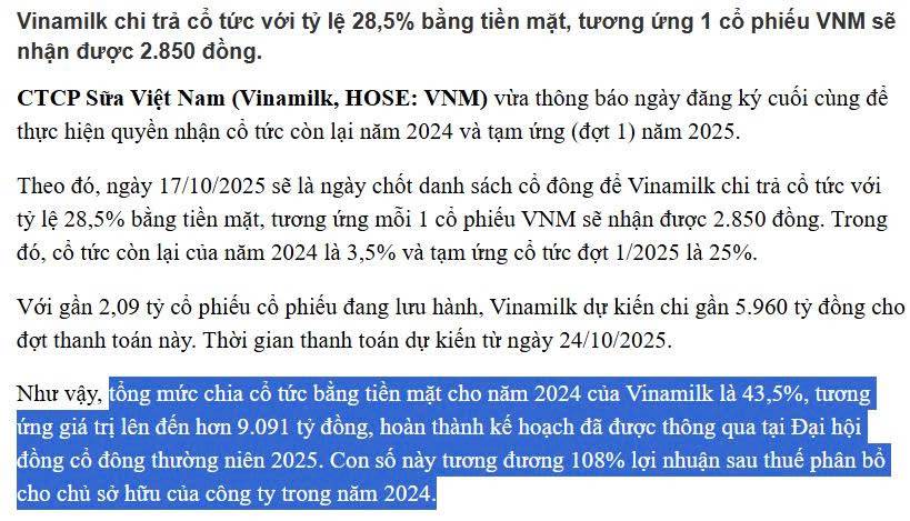 Cổ tức 108% lợi nhuận - Vinamilk đang mua niềm tin cổ đông thay vì tăng trưởng?