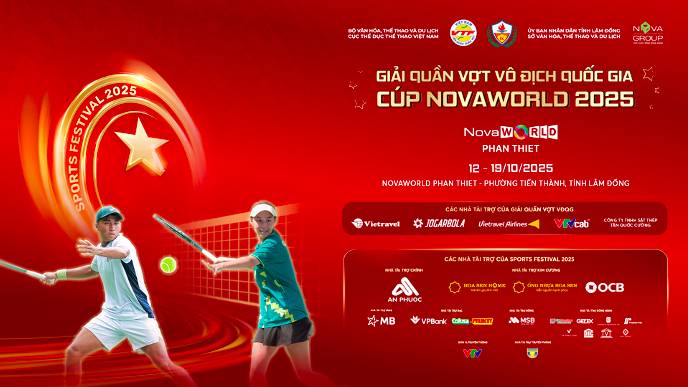 Giải Quần vợt Vô địch Quốc gia - Cúp NovaWorld 2025 mở màn Sports Festival giai đoạn 2