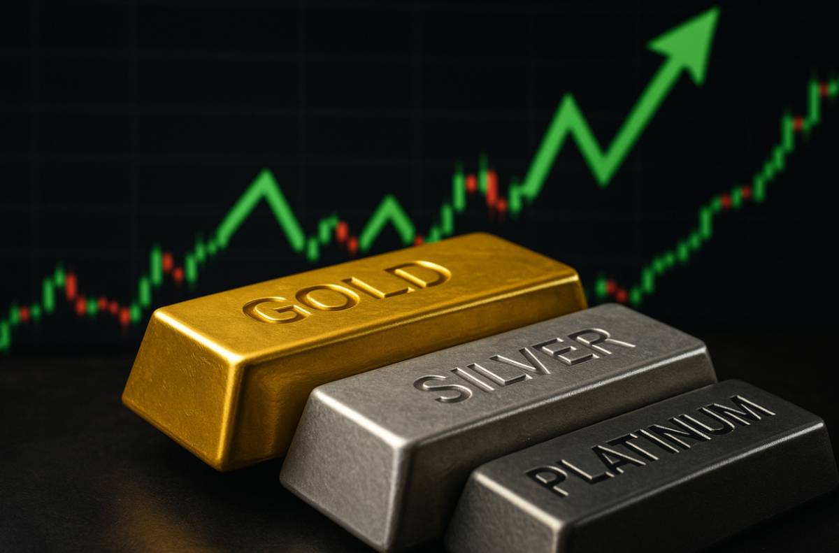 Vàng, bạc và bạch kim tăng vọt khi các động lực địa chính trị, công nghiệp và đầu tư lấn át hoạt động chốt lời