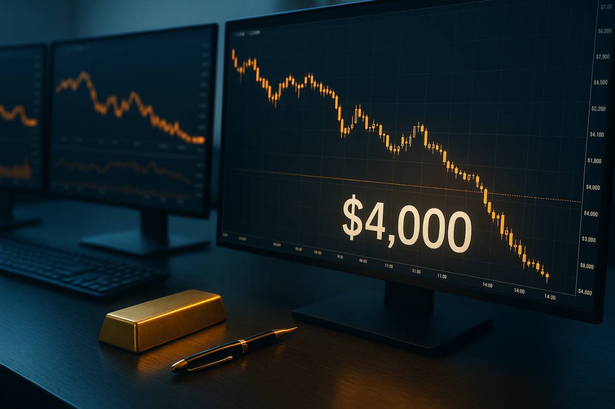 Vàng bắt đầu tuần giảm 3% và giá có thể giảm sâu hơn nữa trong cuộc chiến giành mức 4.000 đô la