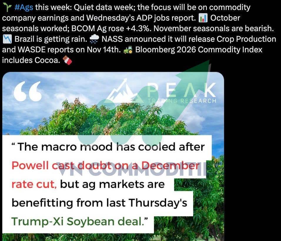 Nông sản giằng co trước thỏa thuận Mỹ–Trung, cà phê chuẩn bị cho pha tăng mới