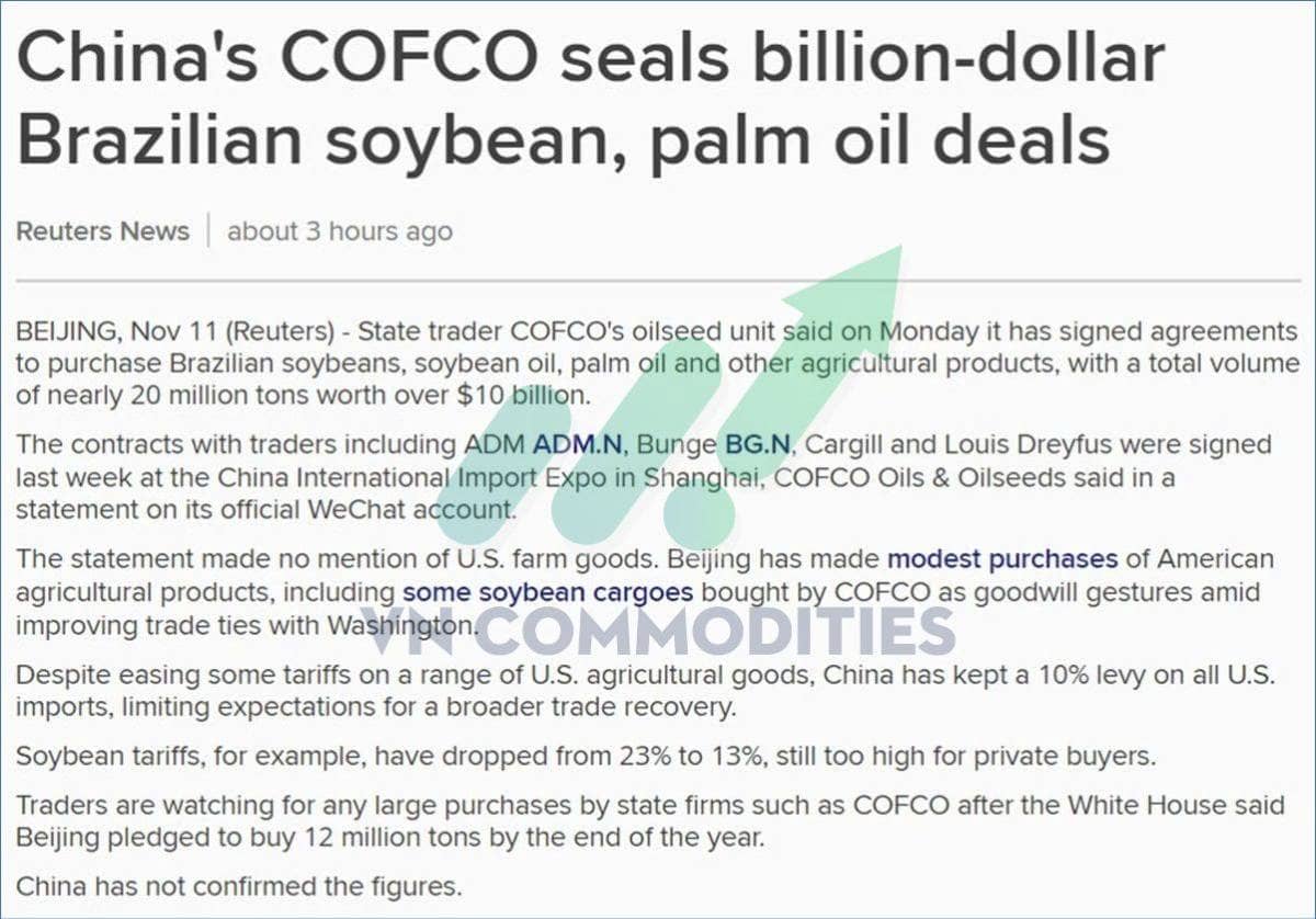 COFCO chi hơn 10 tỷ USD mua nông sản Brazil — tín hiệu lạnh nhạt với hàng Mỹ