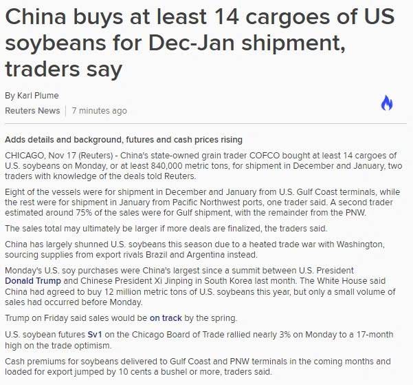 Trung Quốc quay lại mua mạnh đậu tương Mỹ – Tín hiệu xoay trục thương mại hay chỉ là tạm thời?