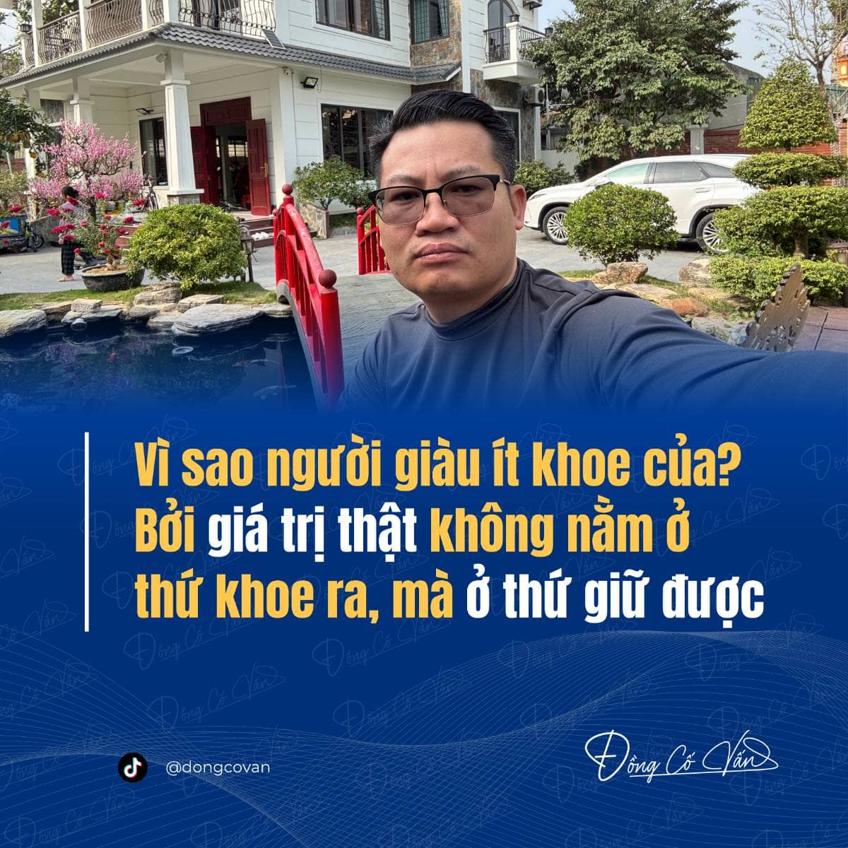 “Vì sao người giàu ít khoe của? Bởi giá trị thật không nằm ở thứ khoe ra, mà ở thứ giữ được”