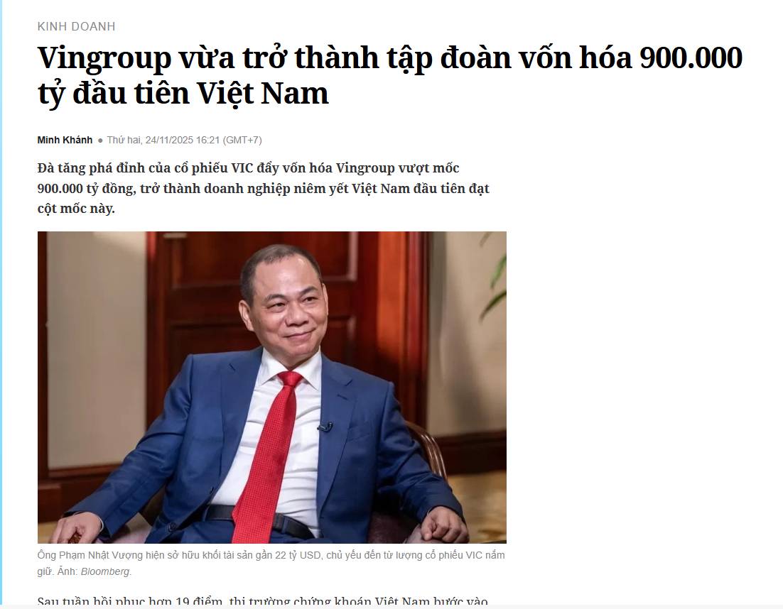 900.000 tỷ vốn hóa và tham vọng "Chaebol" của tỷ phú Phạm Nhật Vượng. - Con số vốn hóa chỉ là bề nổi.  ...