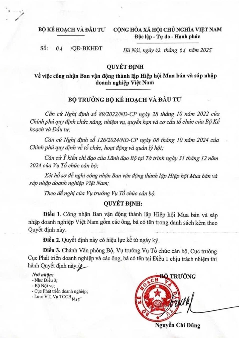 BAN VẬN ĐỘNG THÀNH LẬP HIỆP HỘI MUA BÁN VÀ SÁP NHẬP DOANH NGHIỆP VIỆT NAM. -. Ban Kết và Xúc tiến đầu  ...