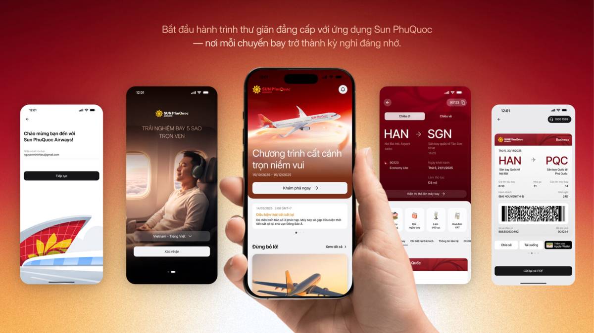Ra mắt ứng dụng Sun PhuQuoc Airways với ưu đãi 20% giá vé mọi chặng bay