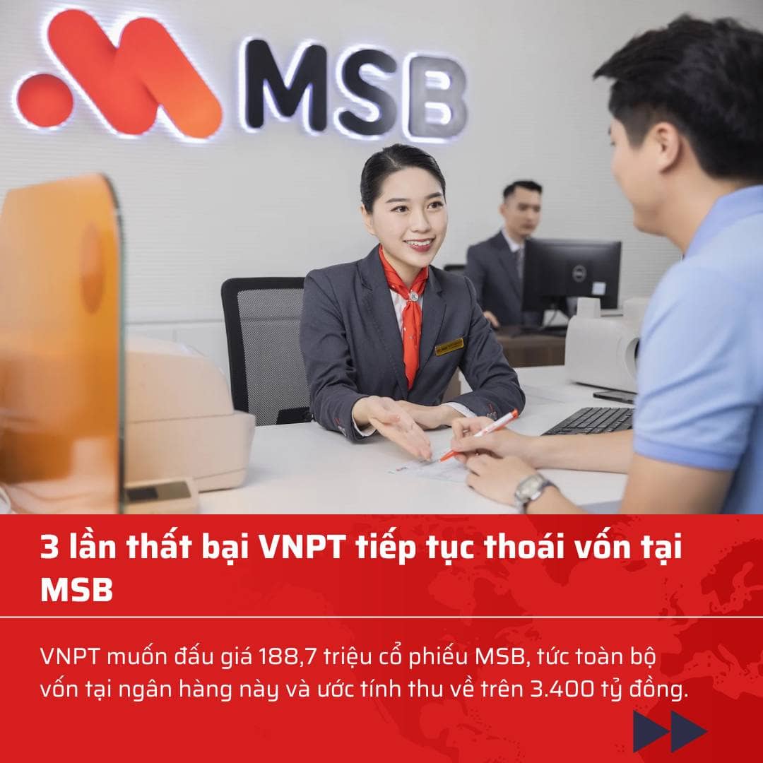 💥3 LẦN THẤT BẠI VNPT TIẾP TỤC THOÁI VỐN TOÀN BỘ TẠI MSB.. Nhằm thực hiện quyết định của Thủ tướng về  ...