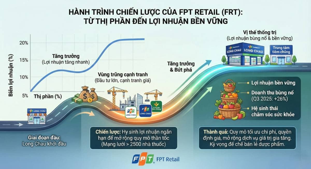 Mối tương quan giữa thị phần và lợi nhuận: từ mô hình lý thuyết đến sự bứt phá thực tế của FPT retail (FRT)