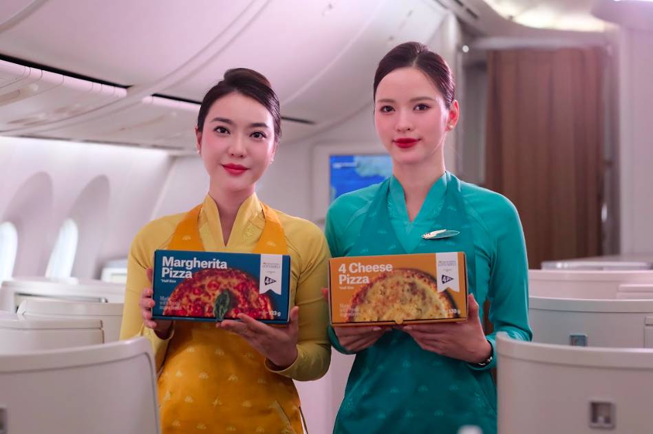 Hành khách có thể đặt trước pizza 4P’s khi bay cùng Vietnam Airlines