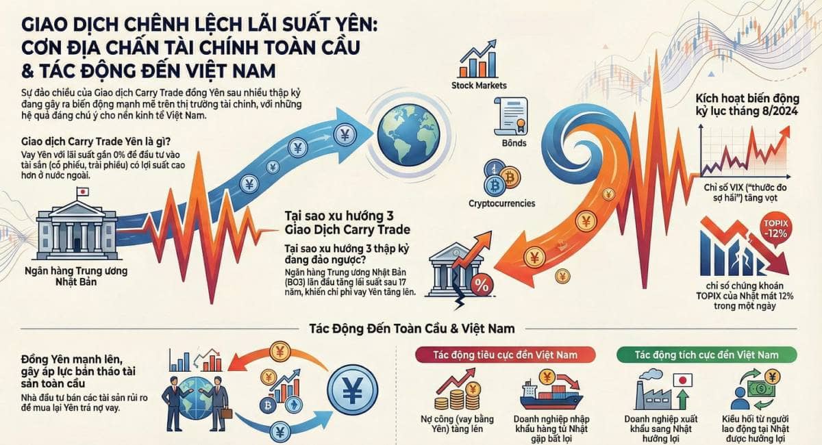 Giao Dịch Carry Trade Đồng Yên: “Cỗ Máy In Tiền Thầm Lặng” Đang Đảo Chiều và Tác Động Tới Việt Nam.  ...