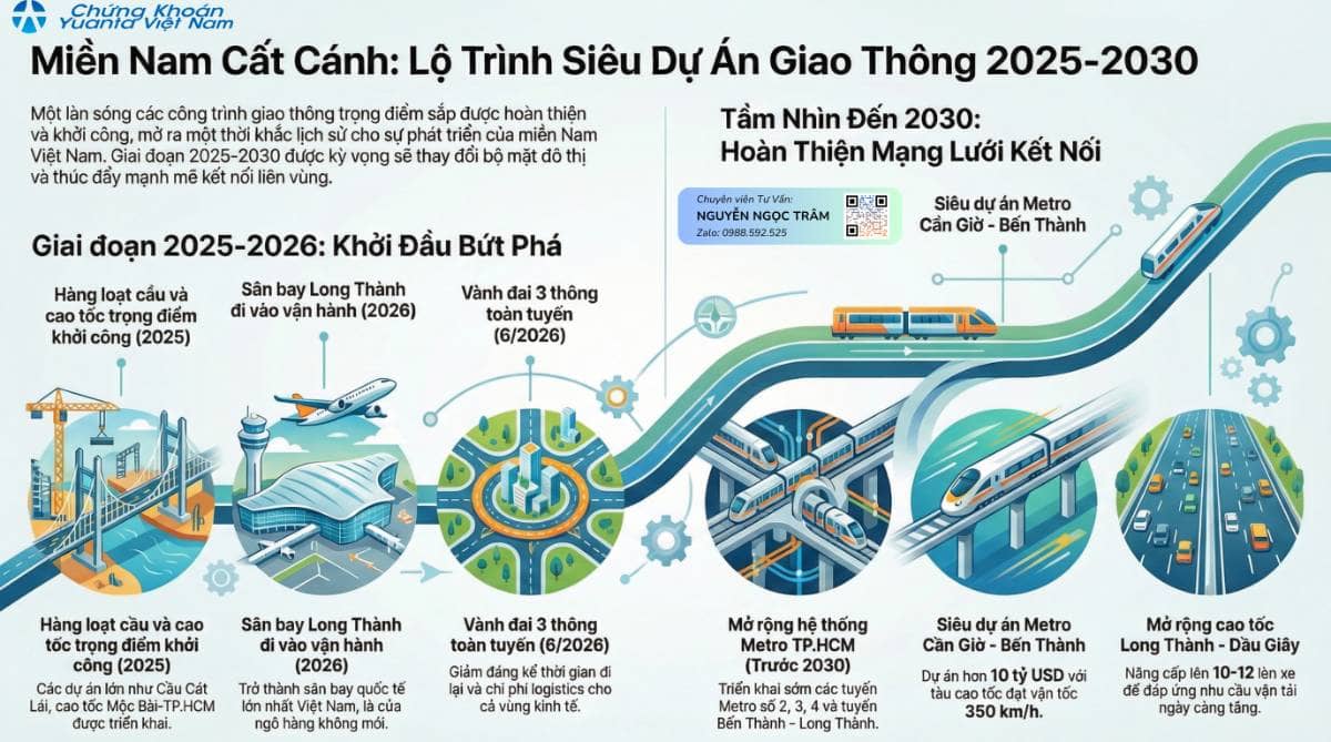 HẠ TẦNG MIỀN NAM 2026 - 2030: "CÚ HÍCH" TỪ 6 SIÊU DỰ ÁN ĐỊNH HÌNH THẬP KỶ MỚI. Giai đoạn 2026-2030 được  ...