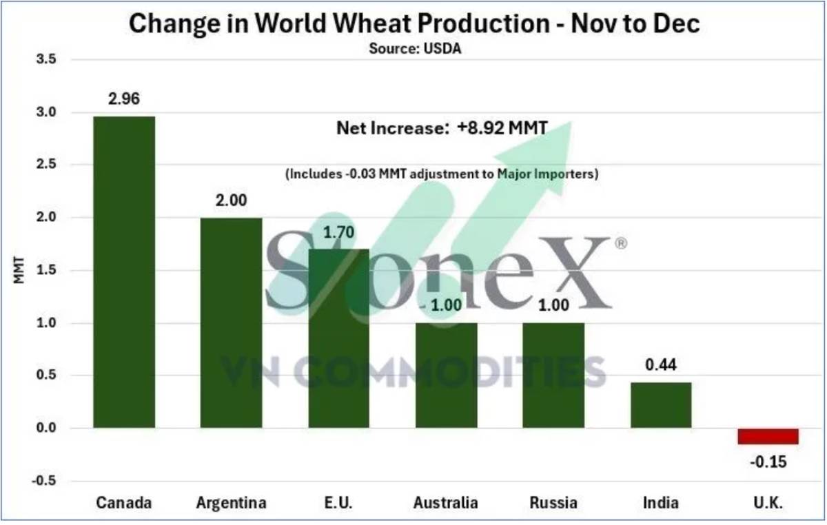 USDA nâng mạnh xuất khẩu ngô, lúa mì thế giới dư cung thêm – Argentina giảm thuế, Việt Nam tăng vọt xuất khẩu cà phê