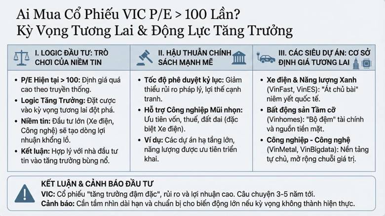 Ai Sẽ Là Người Mua Cổ phiếu VIC với P/E hơn 100 lần? và Kỳ Vọng Tương lai