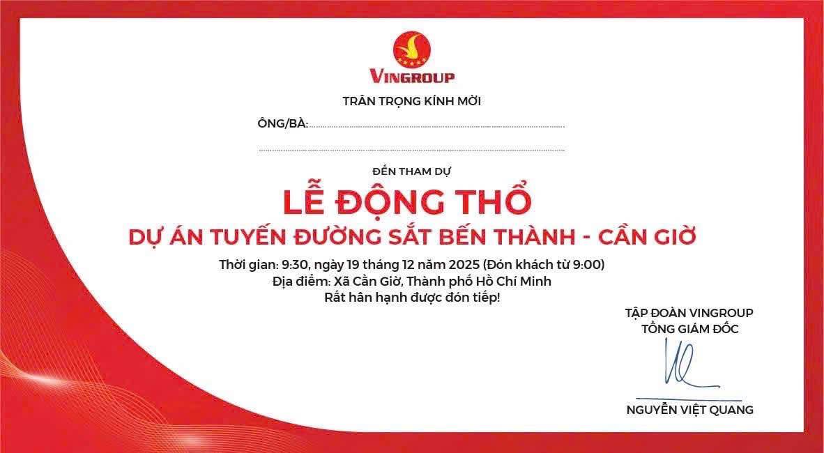 Lễ động thổ tuyến đường sắt Bến Thành Ngày 19/12/2025 – Cần Giờ không phải là một sự kiện mang tính  ...
