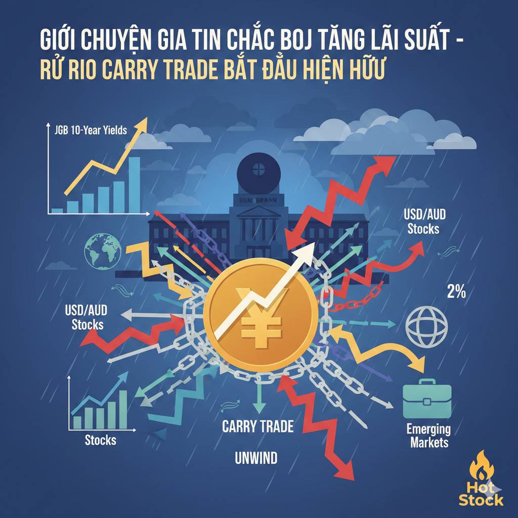 Giới chuyên gia tin chắc BOJ tăng lãi suất – Rủi ro carry trade bắt đầu hiện hữu