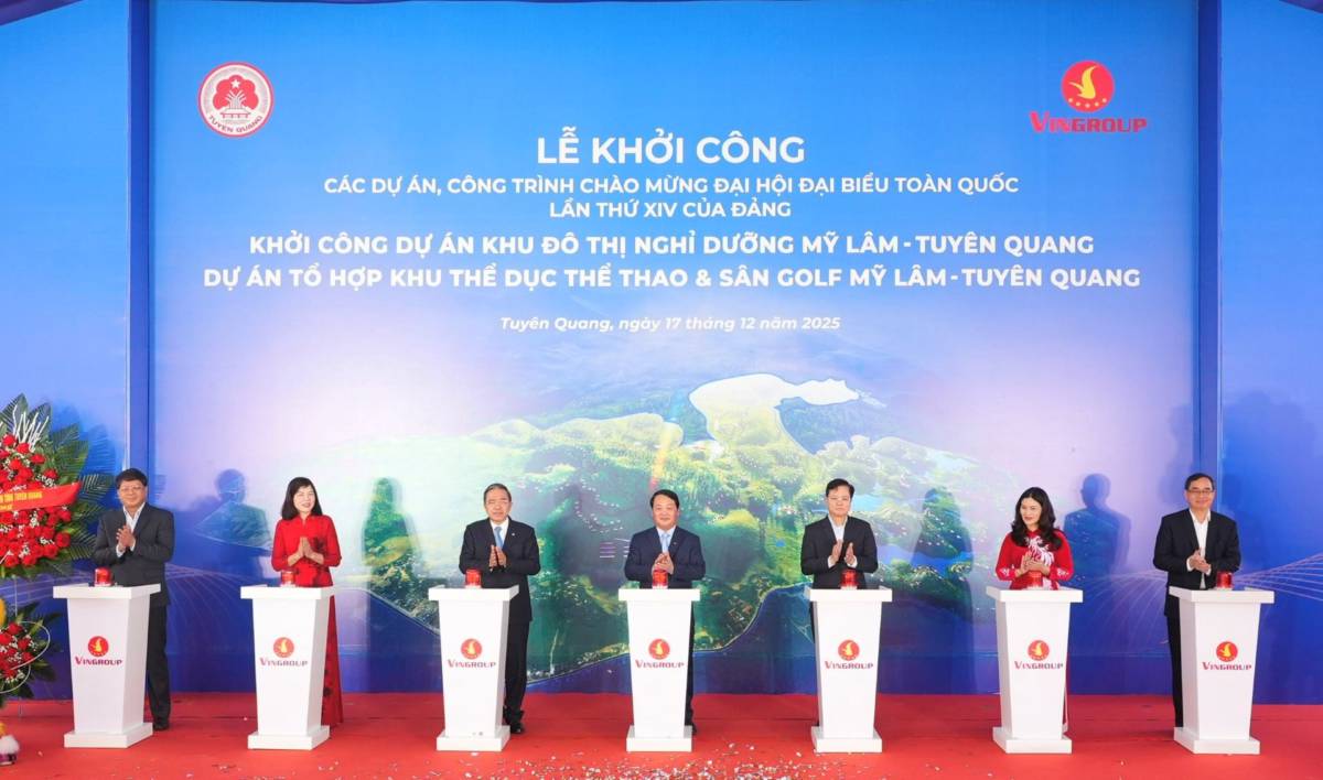 Vingroup khởi công đô thị nghỉ dưỡng suối khoáng và tổ hợp thể dục thể thao Mỹ Lâm – Tuyên