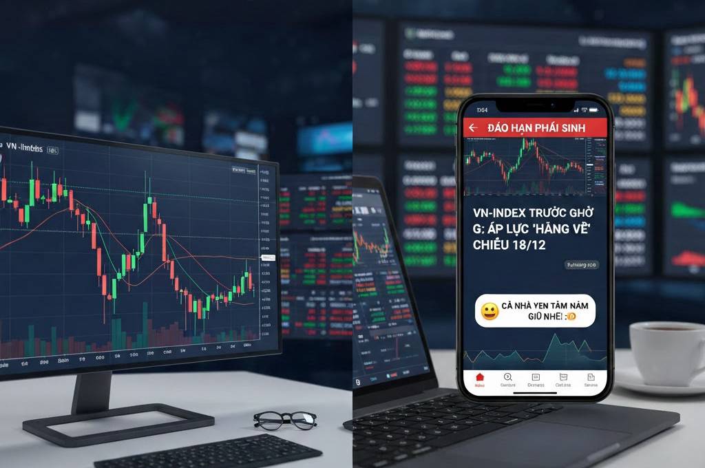 Vn-index trước giờ G: đáo hạn phái sinh và áp lực "hàng về" chiều 18/12