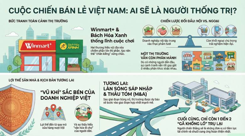 Cuộc chiến bán lẻ bách hóa: Khi "người khổng lồ" nội lấn át khối ngoại, thị trường sẽ thuộc về tay ai?