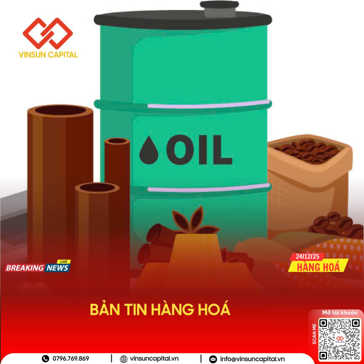 TỔNG HỢP TIN TỨC HÀNG HOÁ NGÀY 24/12/2025. GIÁ VÀNG VÀ BẠC ĐẠT MỨC CAO KỶ LỤC MỚI DO NHU CẦU TRÚ ẨN  ...