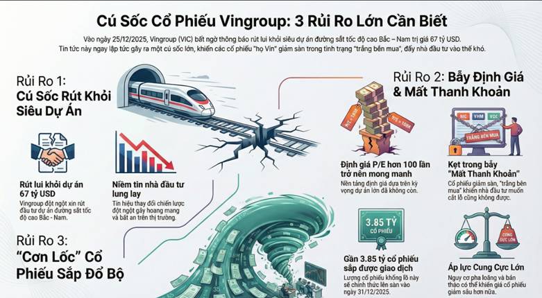 Vingroup "Quay xe" khỏi Siêu Dự án 67 Tỷ USD: Biến số bất định và "Cơn lốc" 3.8 Tỷ Cổ phiếu sắp đổ bộ